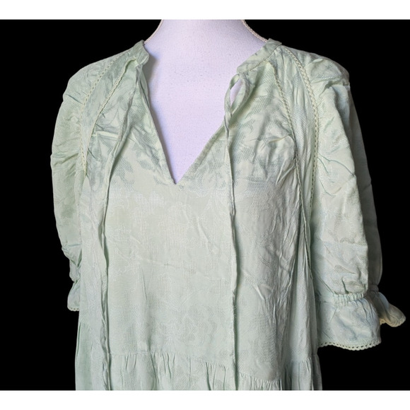 Atelier Reve Milio Light Green Pastel Floral Print Maxi Dress New Size 40 Large - Picture 4 of 7